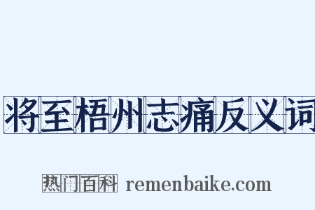 将至梧州志痛反义词是什么意思的图片